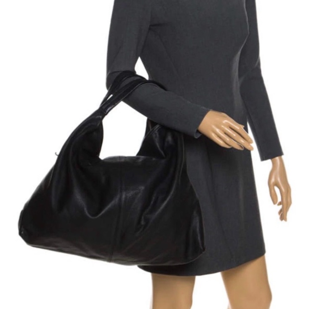 Furla Elizabeth Black Leather Tote Bag EUC